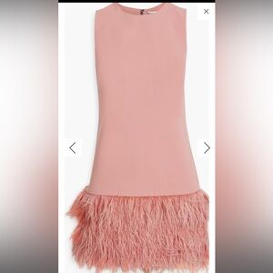 NWT Alice + Olivia Coley Feather Trim Dress size 6
